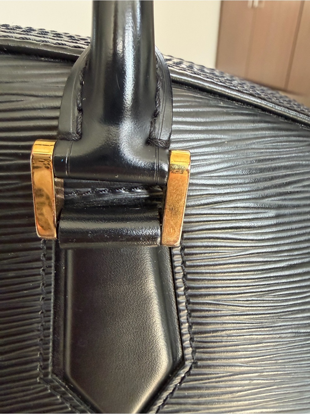 Louis Vuitton Black Epi Leather Satchel with Gold Hardware - Picture 11 of 16